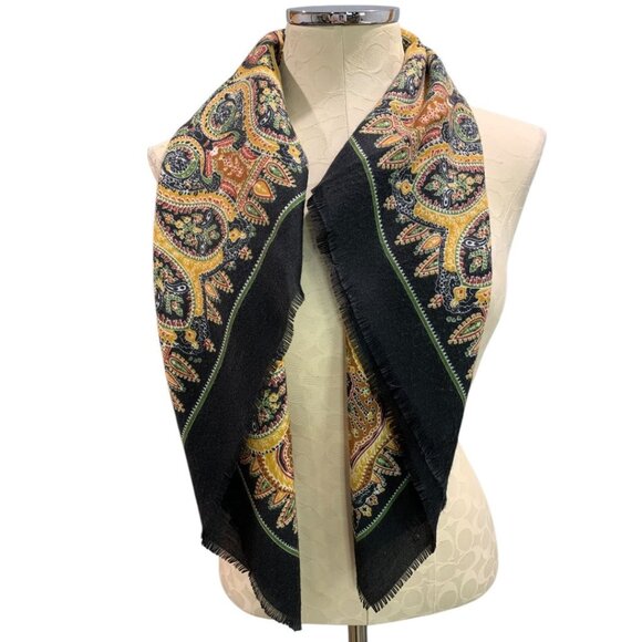 Lightweight Scarf Raw Edge 34 Inches Square - Picture 1 of 6